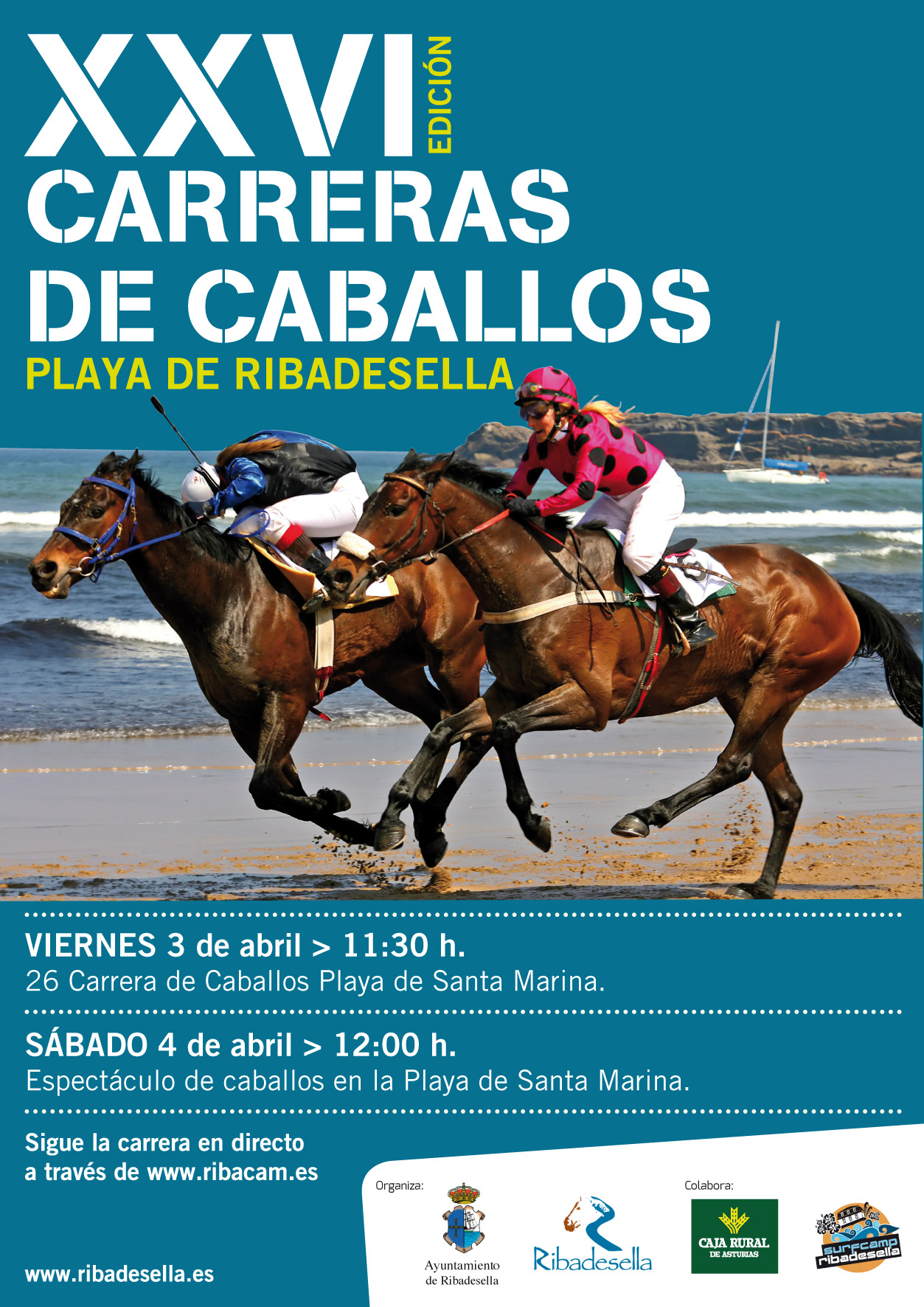 Asturias con niños: Carrera de caballos en la playa de Ribadesella